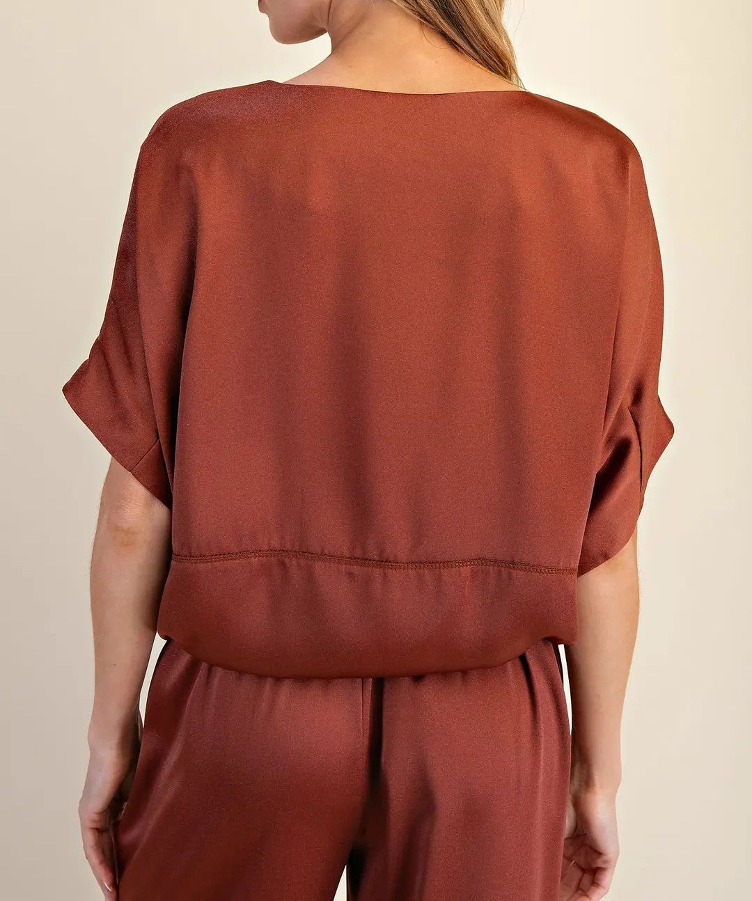SIENNA SATIN DOLMAN SLEEVE TOP