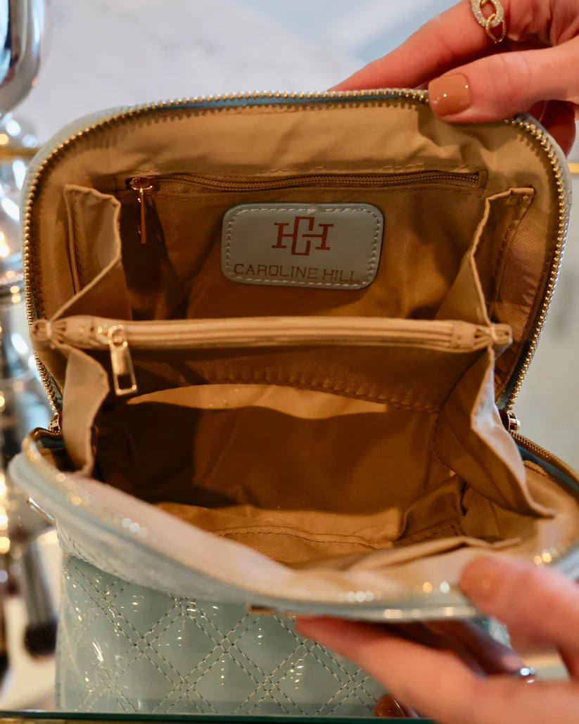 LIGHT BLUE PATENT IBIZA SMALL POUCH