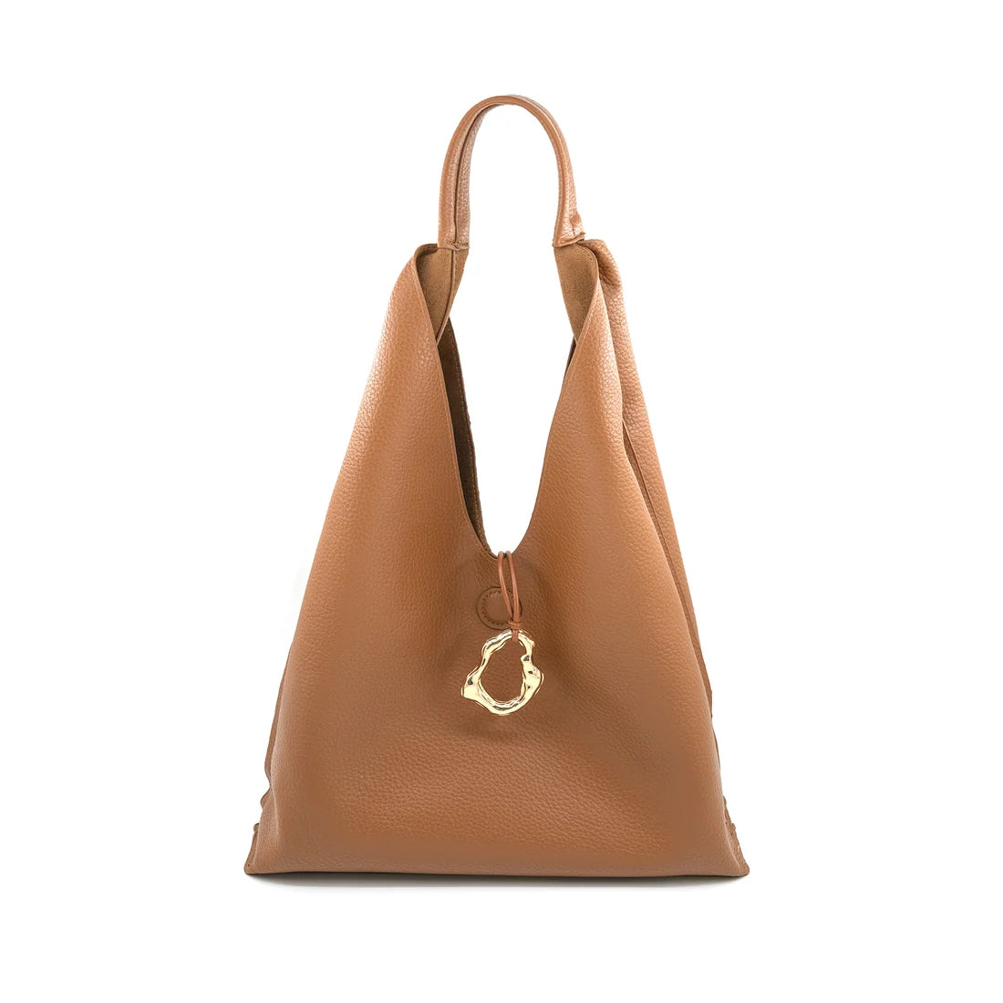 CAMEL REVERSIBLE SUEDE/LEATHER HOBO SHOULDER BAG