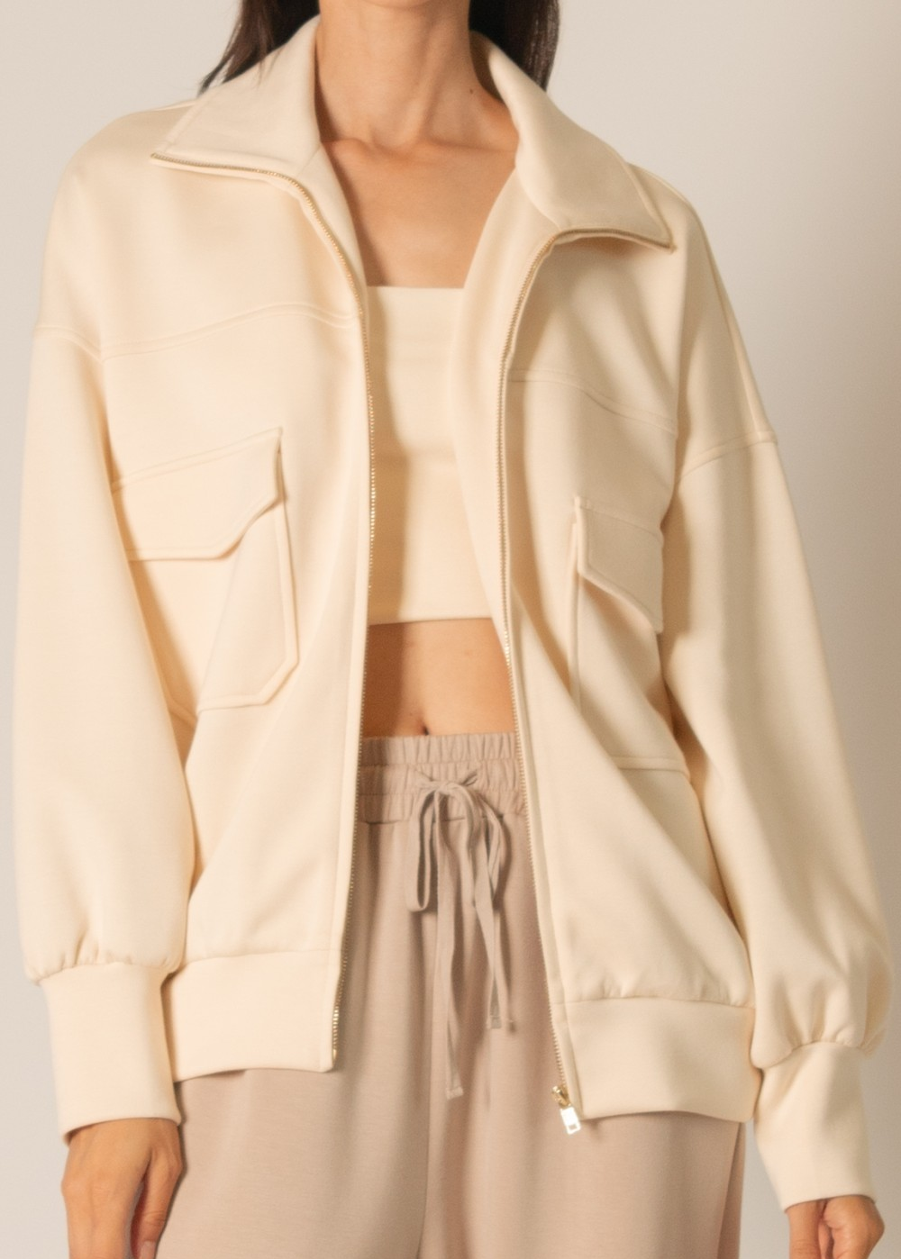 IVORY PCILL BUTTER MODAL UTILITY JACKET