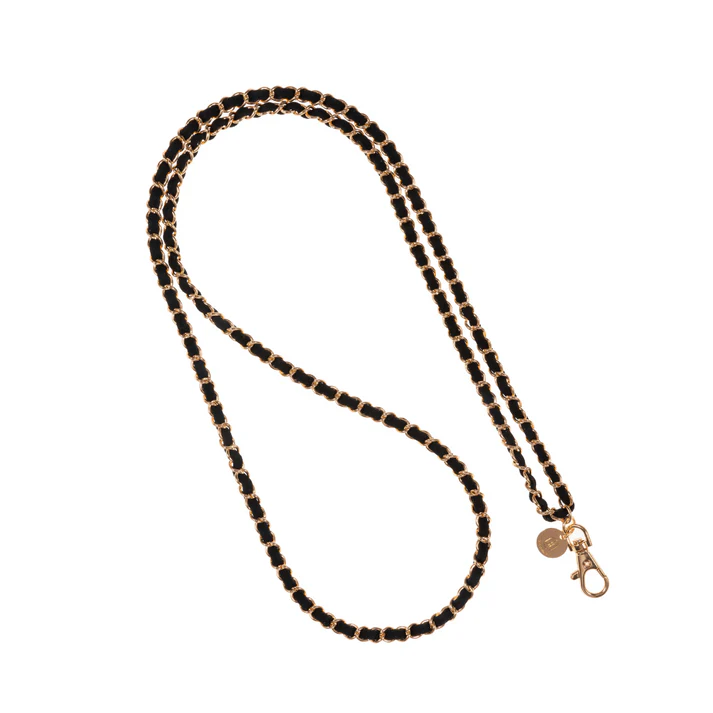 GOLD & BLACK CROSSBODY PHONE CHAIN