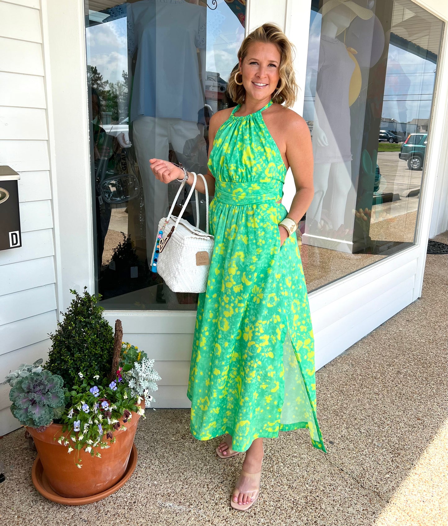 FINLEY TROPICAL GREEN CAMERON DRESS