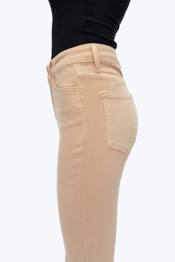 BLEACHED APRICOT HIGH RISE VINTAGE CROP FLARE DENIM JEANS