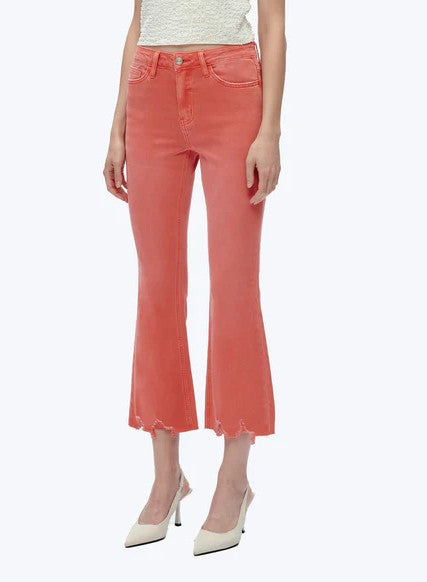TANGERINE TANGO HIGH RISE VINTAGE CROP FLARE DENIM JEANS