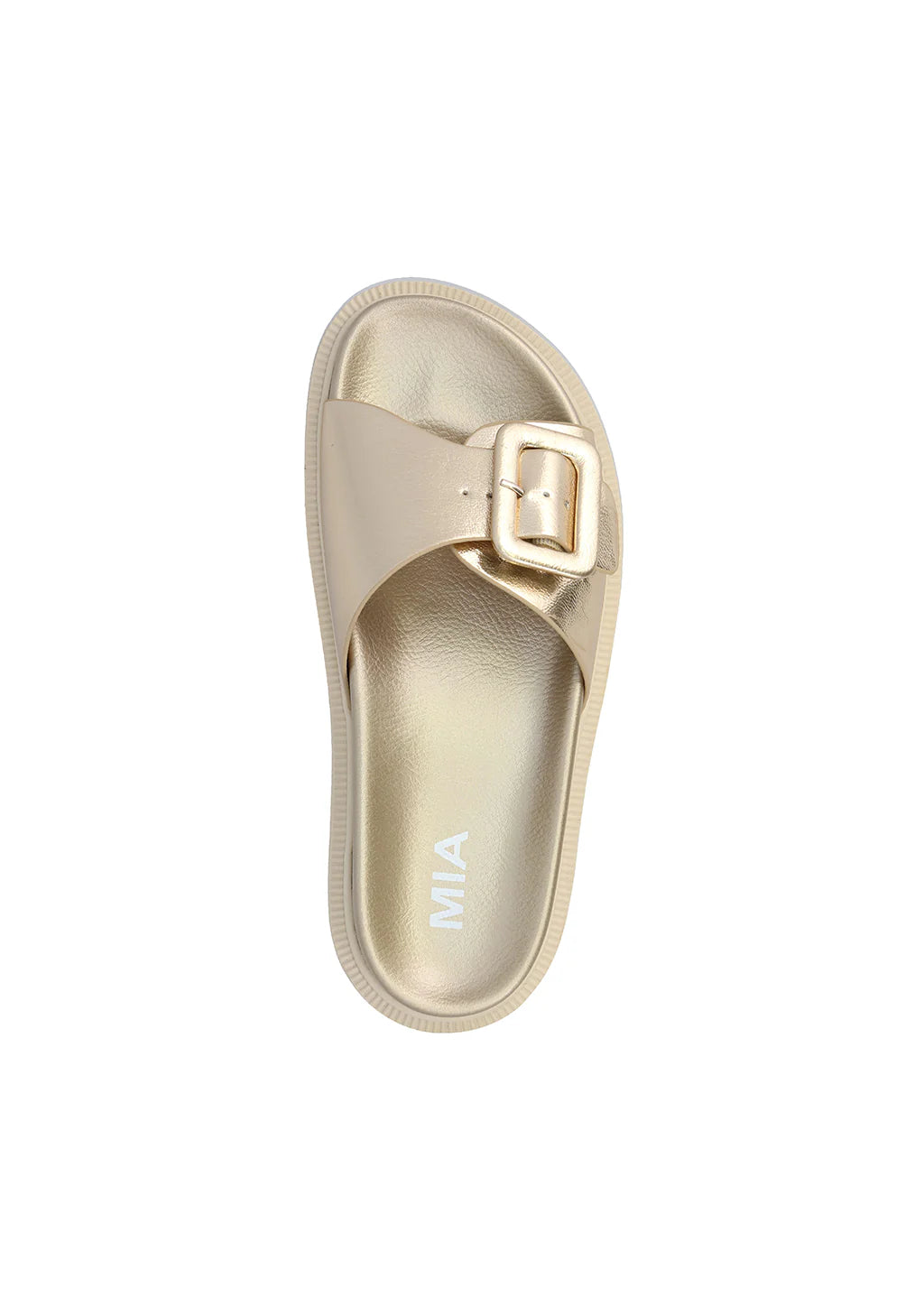 GOLD GYA VEGAN LEATHER BUCKLE SANDAL