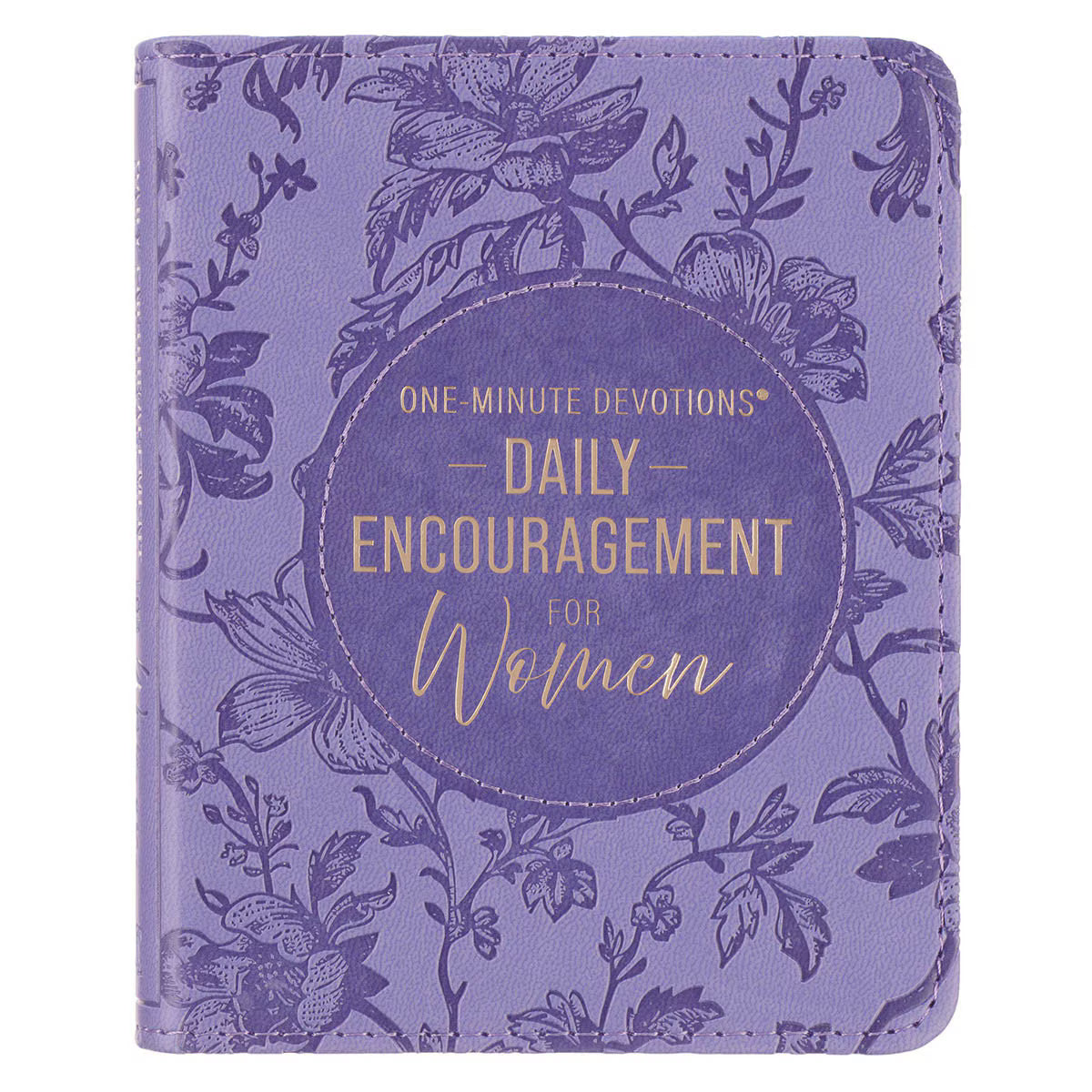 PURPLE FLORAL FAUX LEATHER ONE-MINUTE DEVOTIONS &