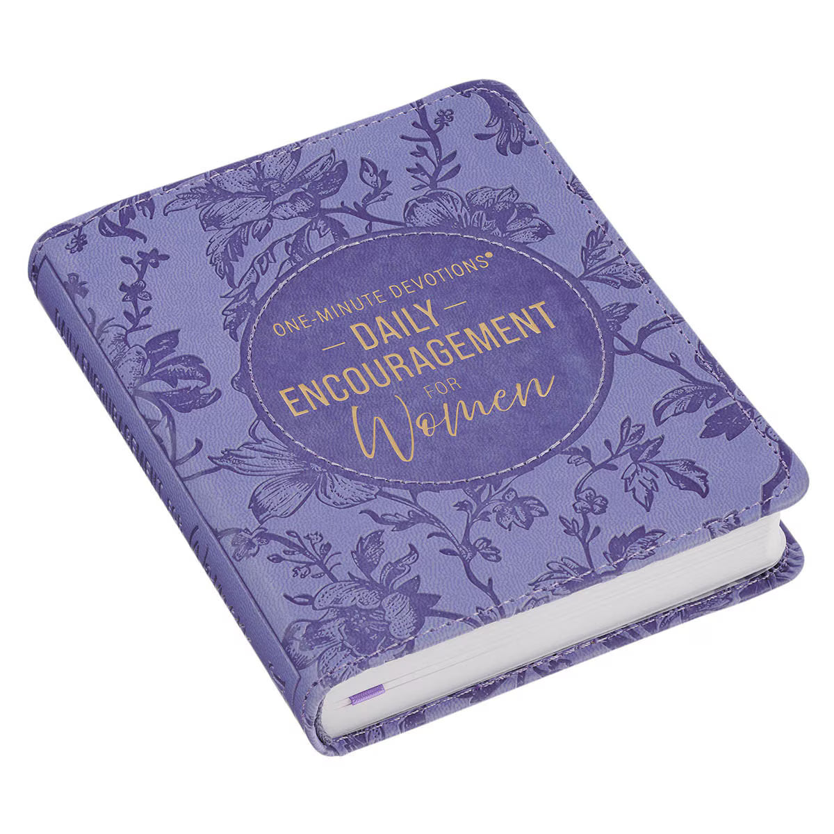 PURPLE FLORAL FAUX LEATHER ONE-MINUTE DEVOTIONS &