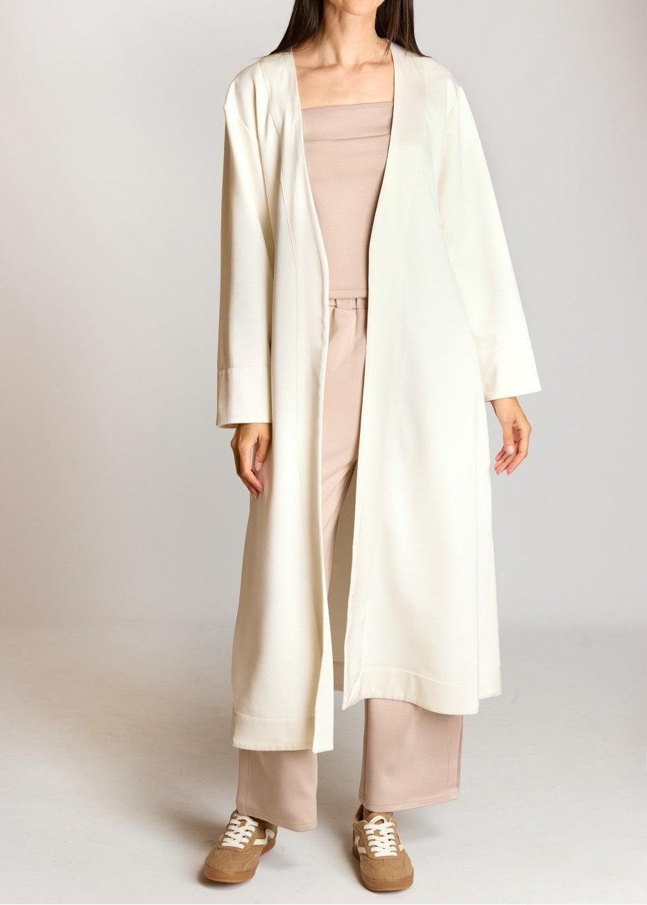 IVORY PCILL BUTTER MODAL SATIN CONTRAST ROBE