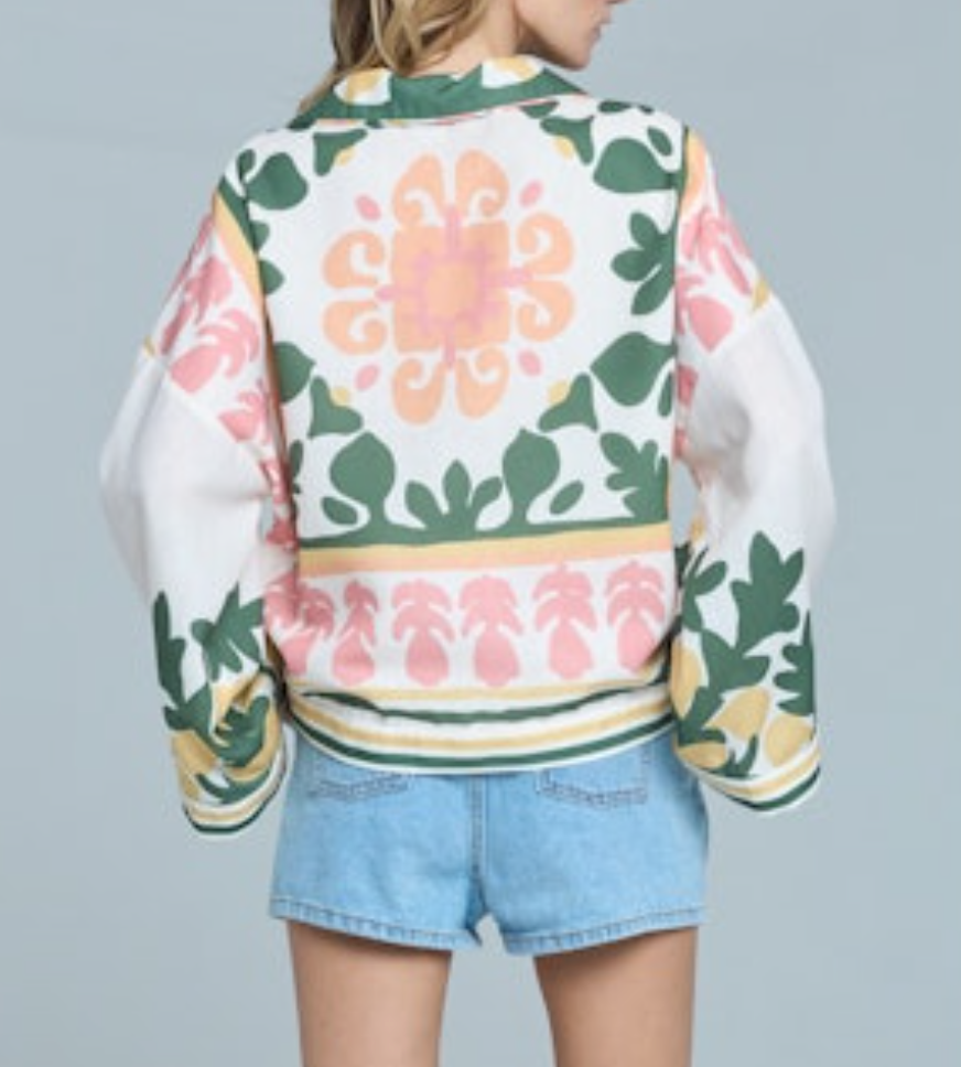CREAM MULTI ENGINEERED LEMON PRINTED TOP
