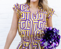 PURPLE & GOLD TOUCHDOWN MARLEY TOP