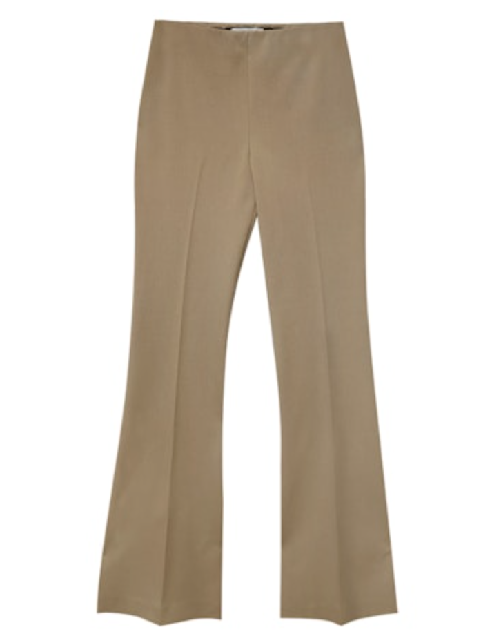 CAMEL BUNGEE TWILL WOVEN BOOTCUT PANTS