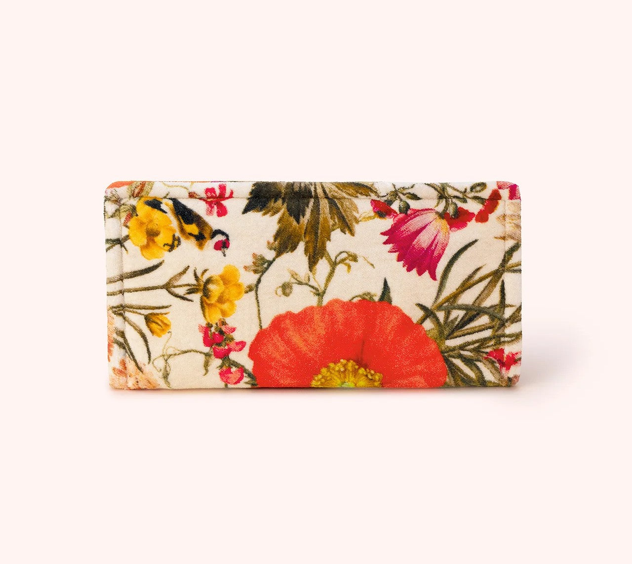 CREAM FINE FLOWERS VELVET SUNGLASSES POUCH