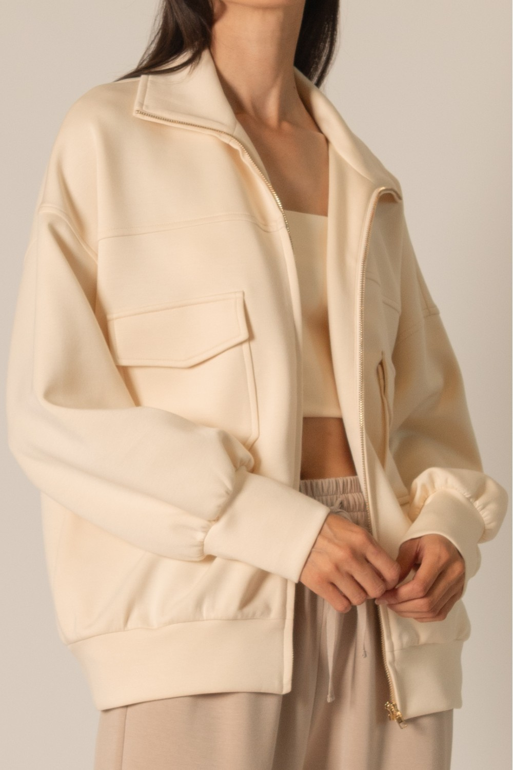 IVORY PCILL BUTTER MODAL UTILITY JACKET