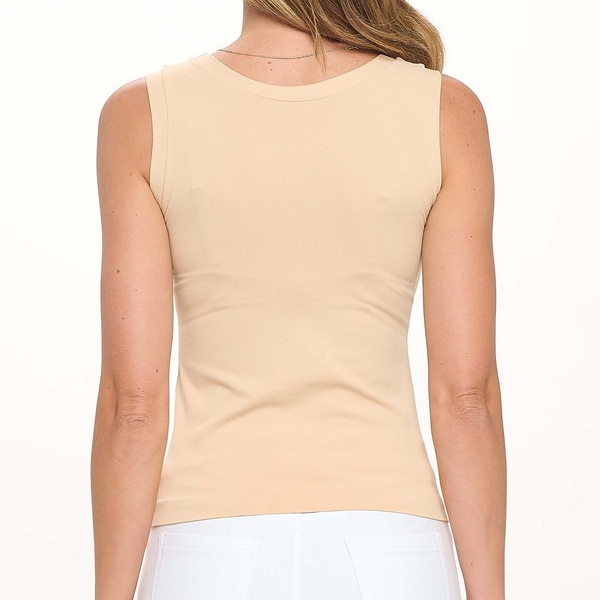 NUDE SEAMLESS ROUND NECK TANK