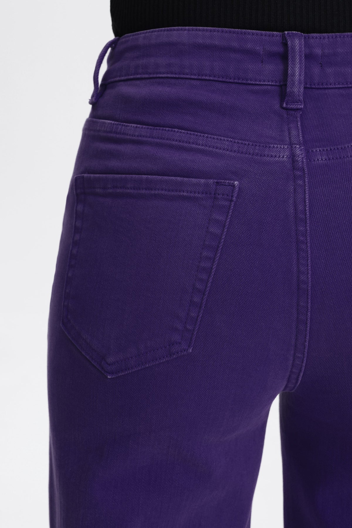 PURPLE HIGH RISE RAW HEM WIDE LEG JEAN