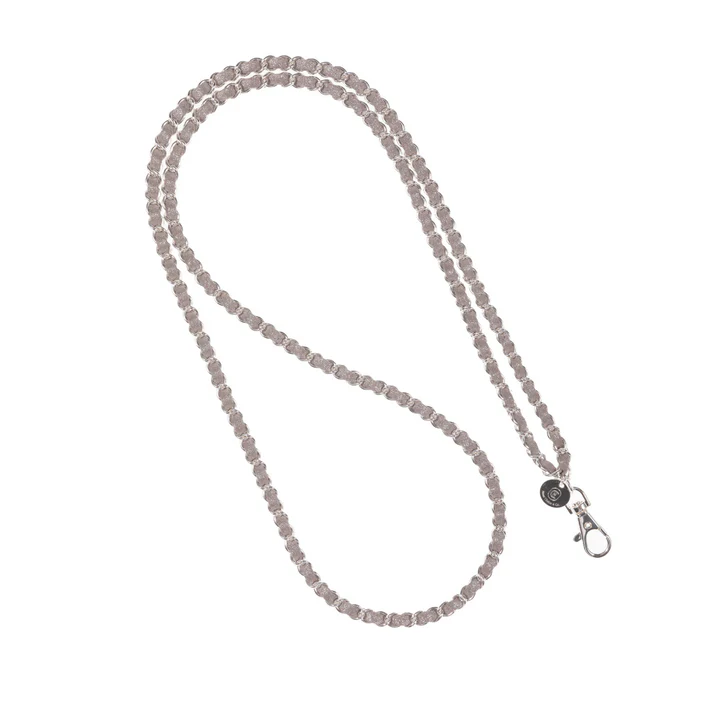 SILVER ON SILVER CROSSBODY PHONE CHAIN
