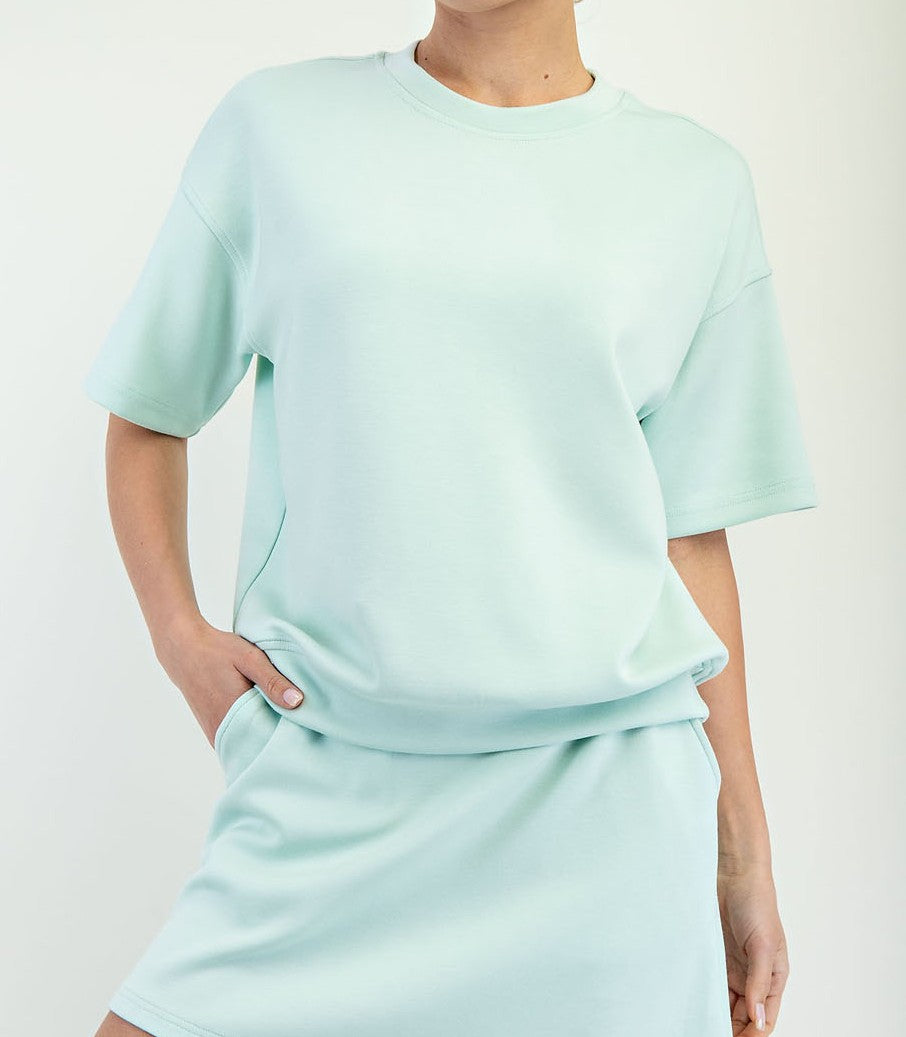 SOFT MINT MODAL SCUBA BASIC SHORT SLEEVE TOP