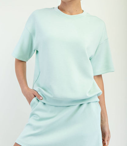 SOFT MINT MODAL SCUBA BASIC SHORT SLEEVE TOP