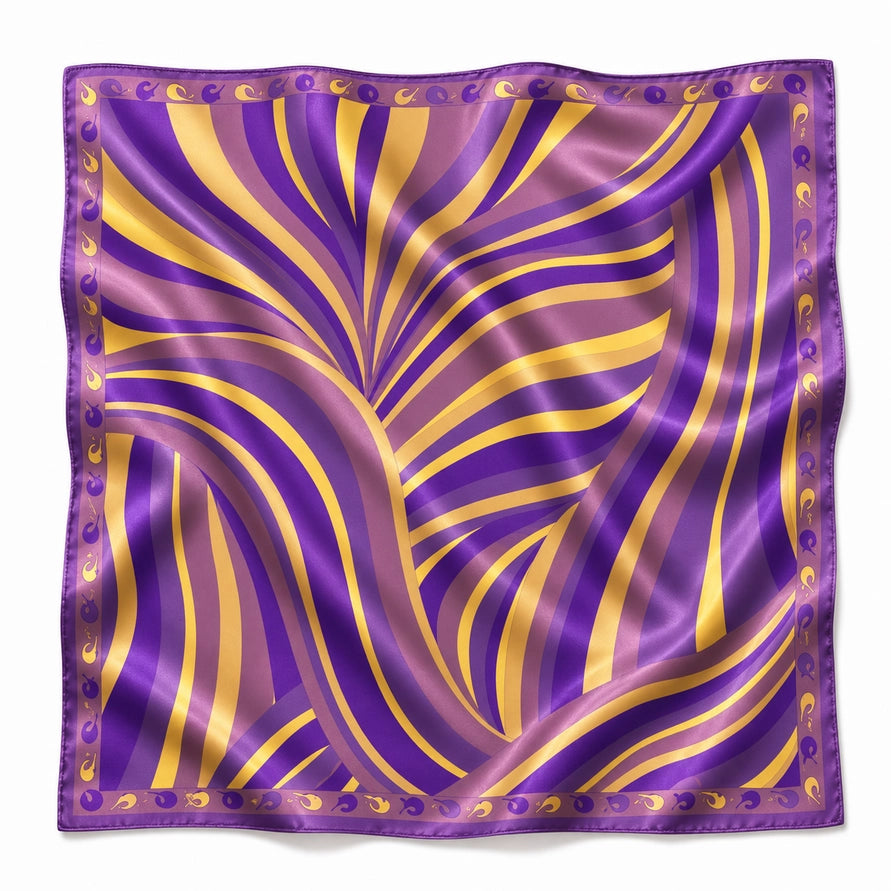 PURPLE &amp; GOLD LSU SWIRLS 32" GAMEDAY SCARF