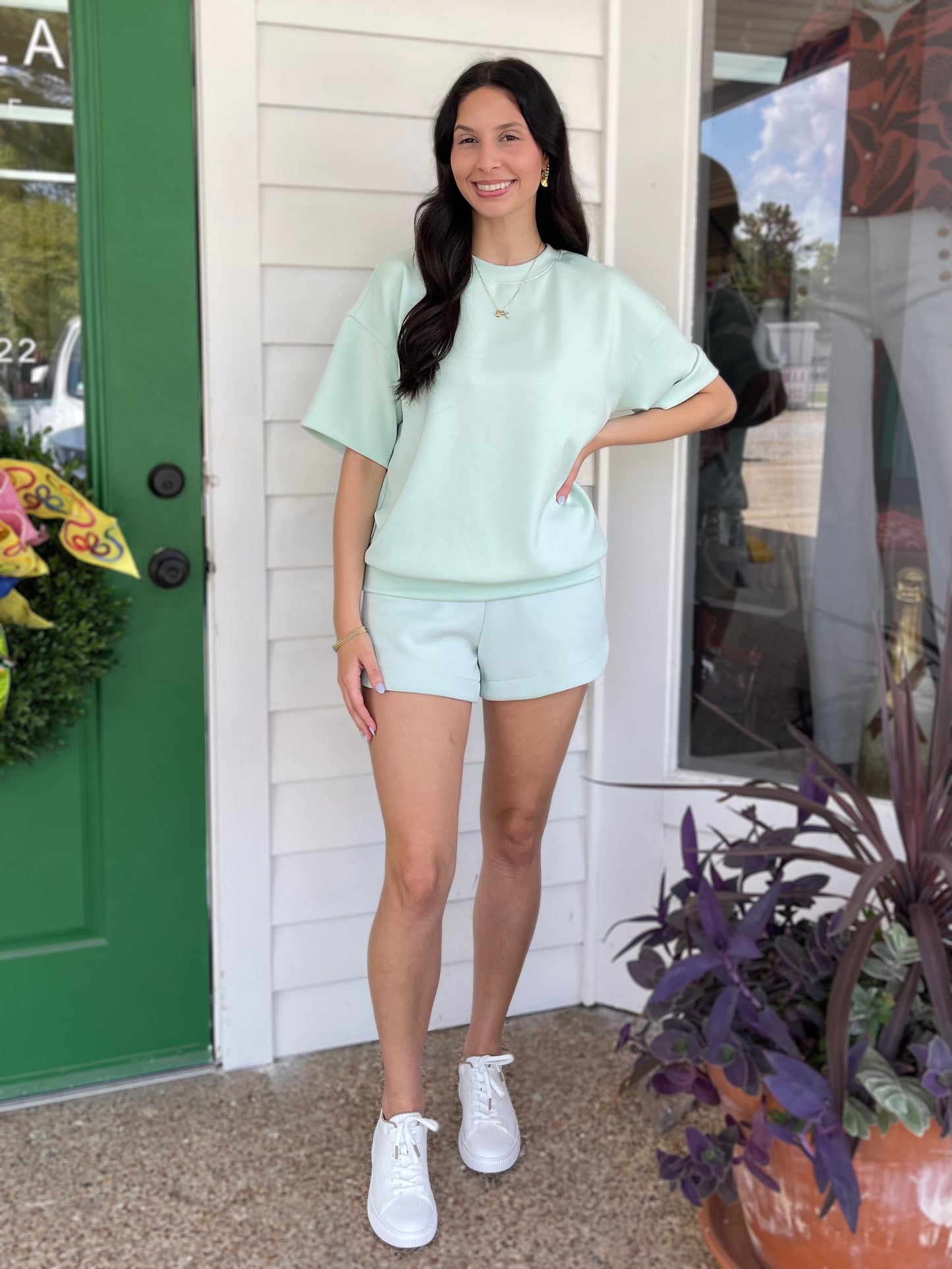 SOFT MINT MODAL SCUBA BASIC SHORT SLEEVE TOP