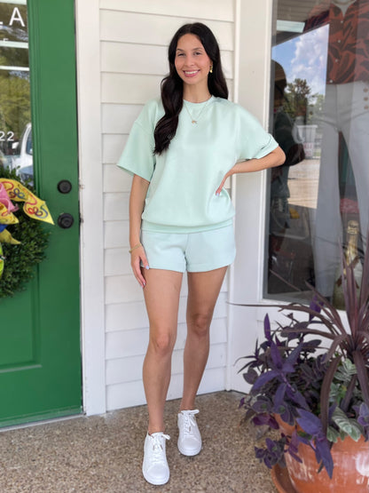 SOFT MINT MODAL SCUBA BASIC SHORT SLEEVE TOP