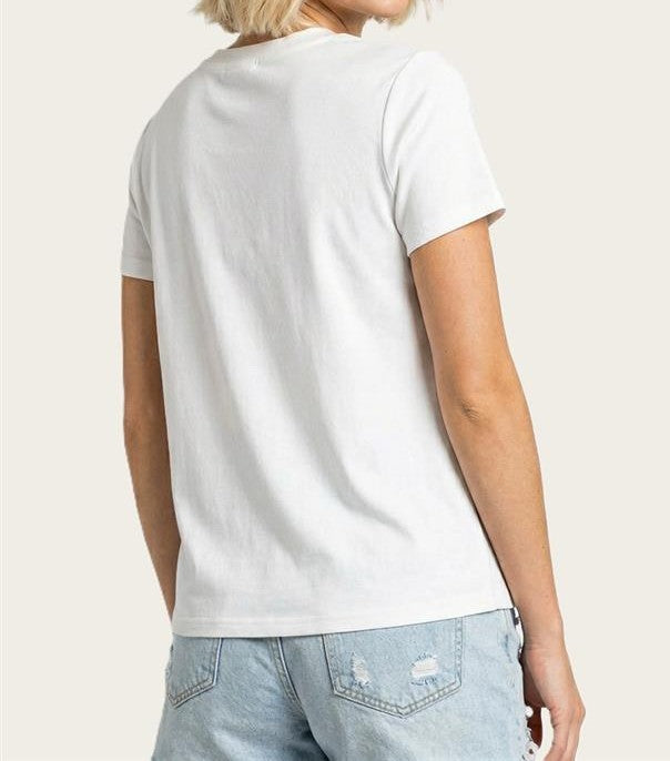 IVORY ROUND NECK BASIC JERSEY SHORT SLEEVE TOP