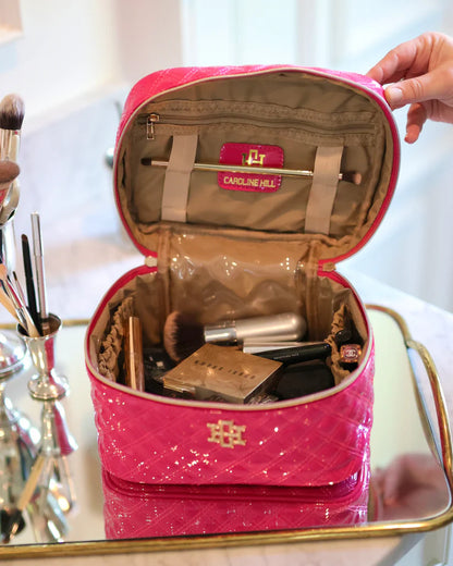 LIME EMBOSSED CROC HAMPTON TRAIN CASE