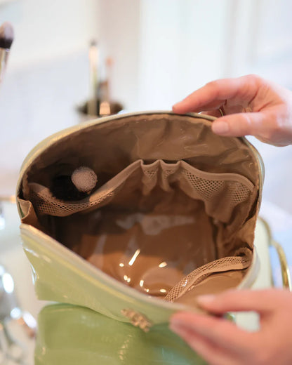 LIME EMBOSSED CROC CAPRI LARGE POUCH