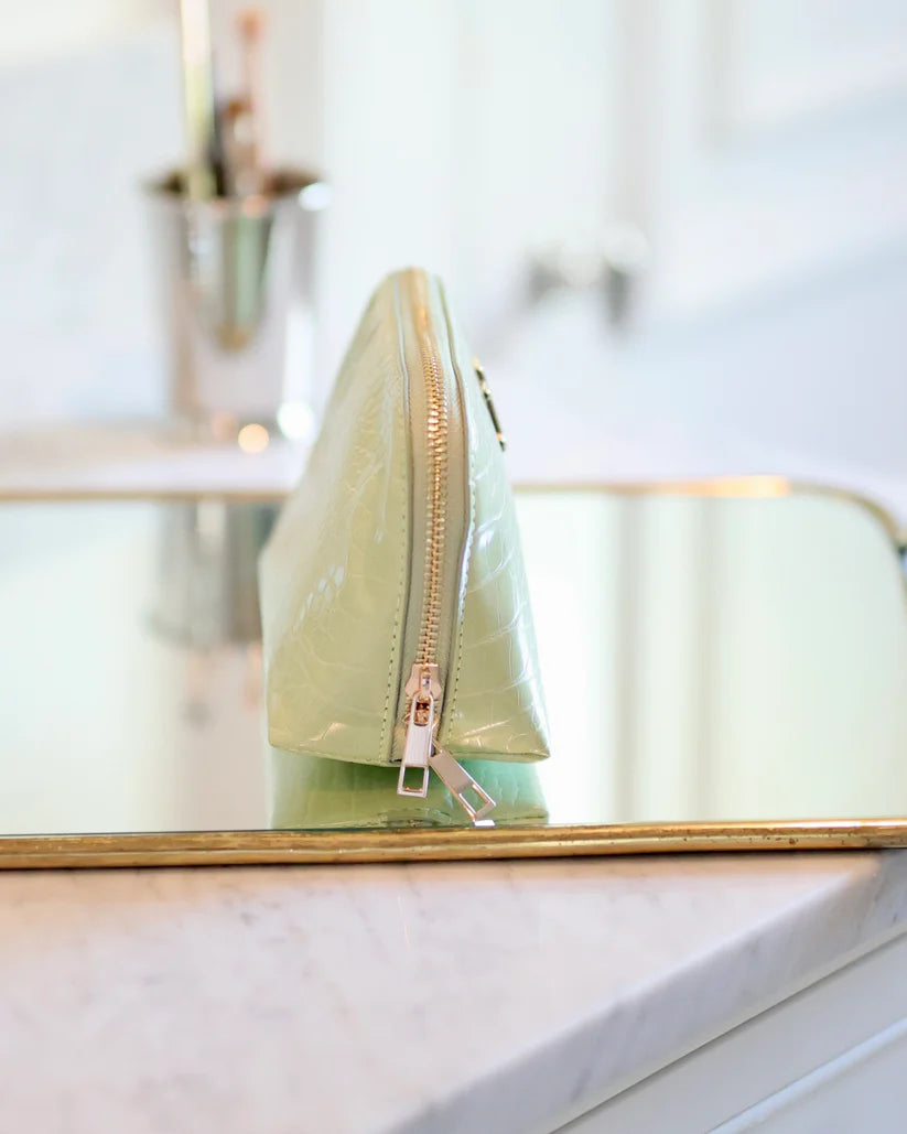 LIME EMBOSSED CROC IBIZA SMALL POUCH