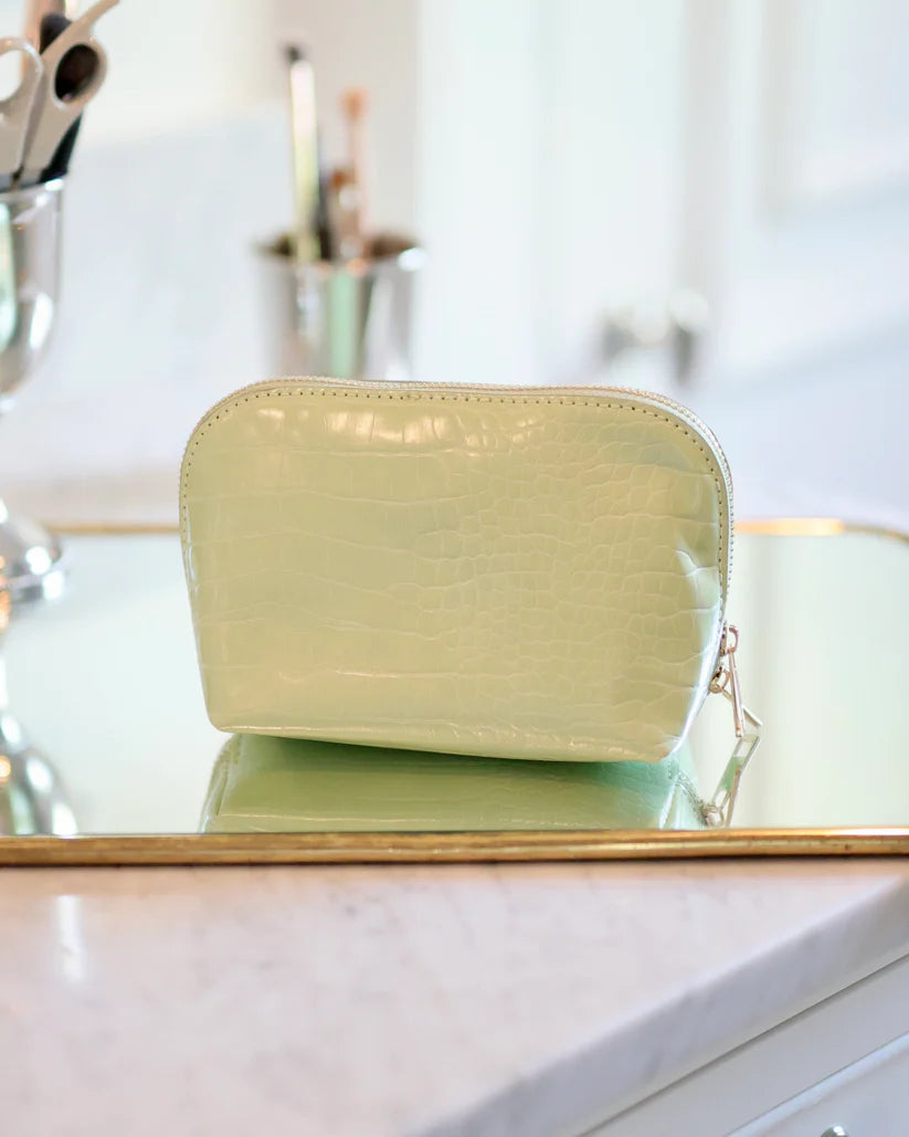 LIME EMBOSSED CROC IBIZA SMALL POUCH