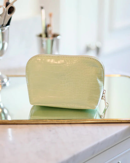 LIME EMBOSSED CROC IBIZA SMALL POUCH