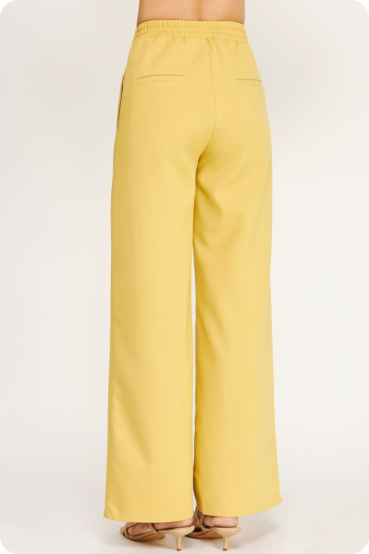HONEY MUSTARD YELLOW STRAIGHT WIDE LEG SUITING PANTS