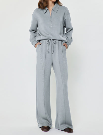 LIGHT DUSTY BLUE RELAXED WIDE LEG MODAL SWEATPANTS