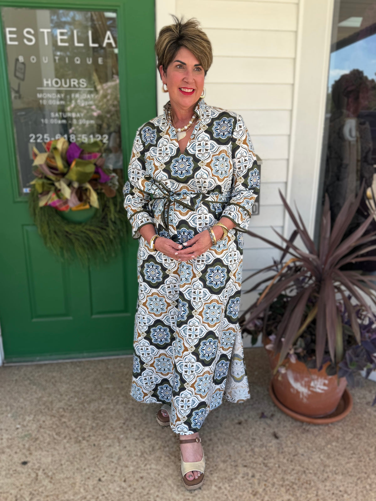 MANOR HOUSE PRINT WRAP MATILDA MAXI DRESS