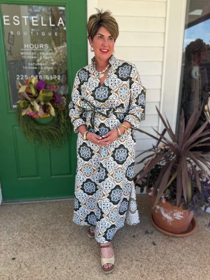 MANOR HOUSE PRINT WRAP MATILDA MAXI DRESS