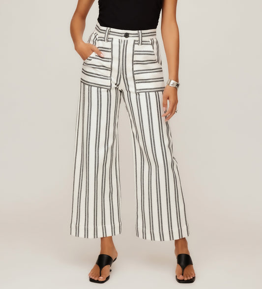 BLACK STRIPE RYLEE CROPPED PANTS