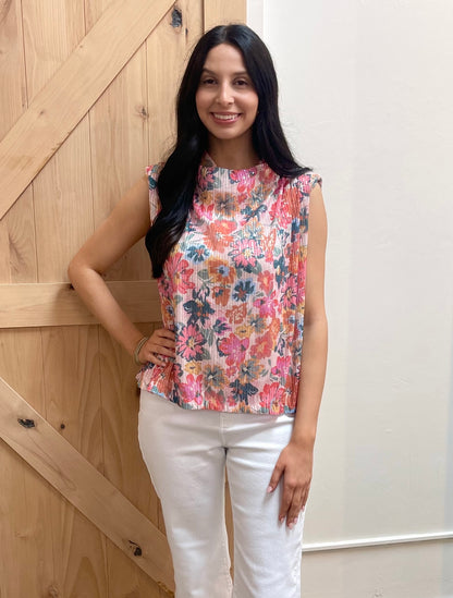FLORAL SEQUIN TOP