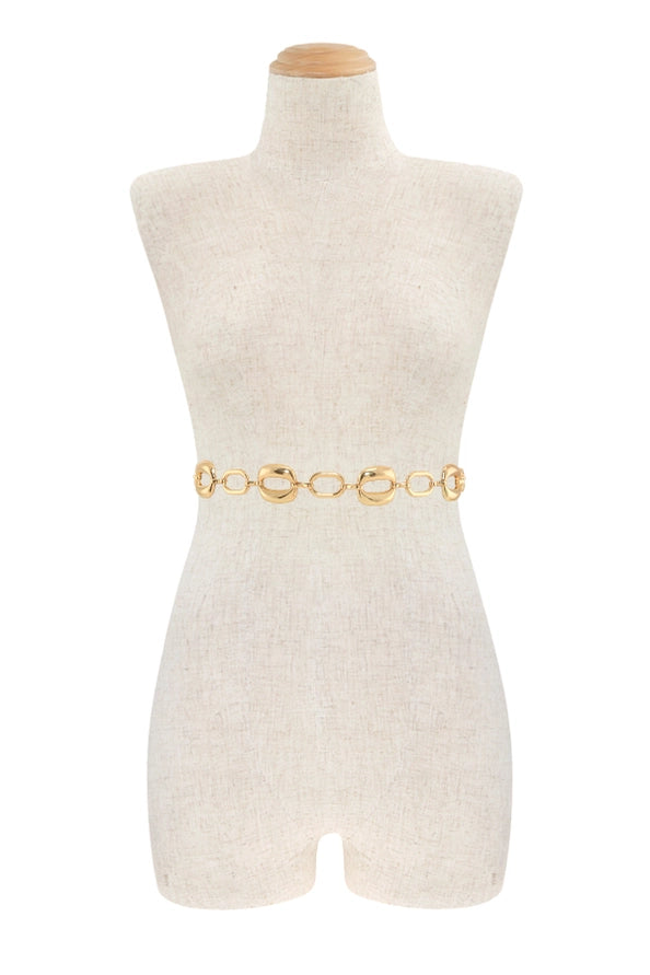 GOLD OVAL LINK CHAIN BELT
