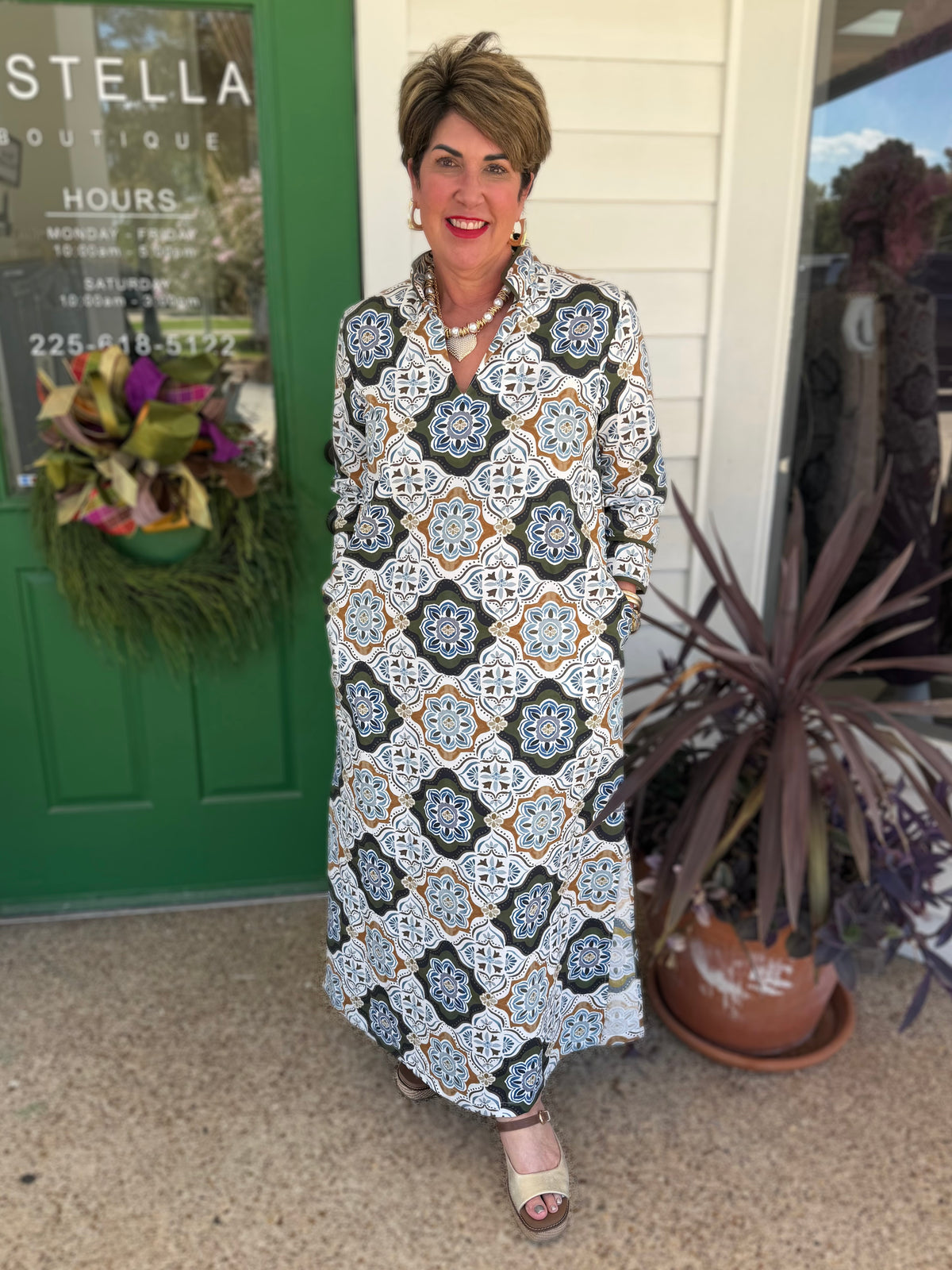 MANOR HOUSE PRINT WRAP MATILDA MAXI DRESS