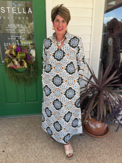 MANOR HOUSE PRINT WRAP MATILDA MAXI DRESS