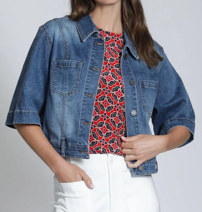 MEDIUM INDIGO DENIM SHORT SLEEVE JACKET