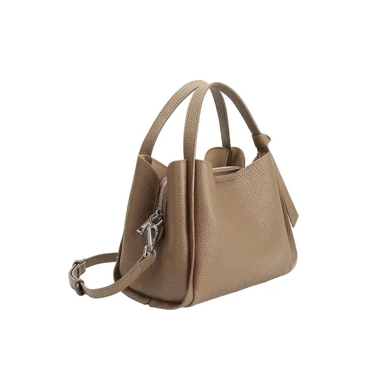 TAUPE FELICITY TOP HANDLE BAG