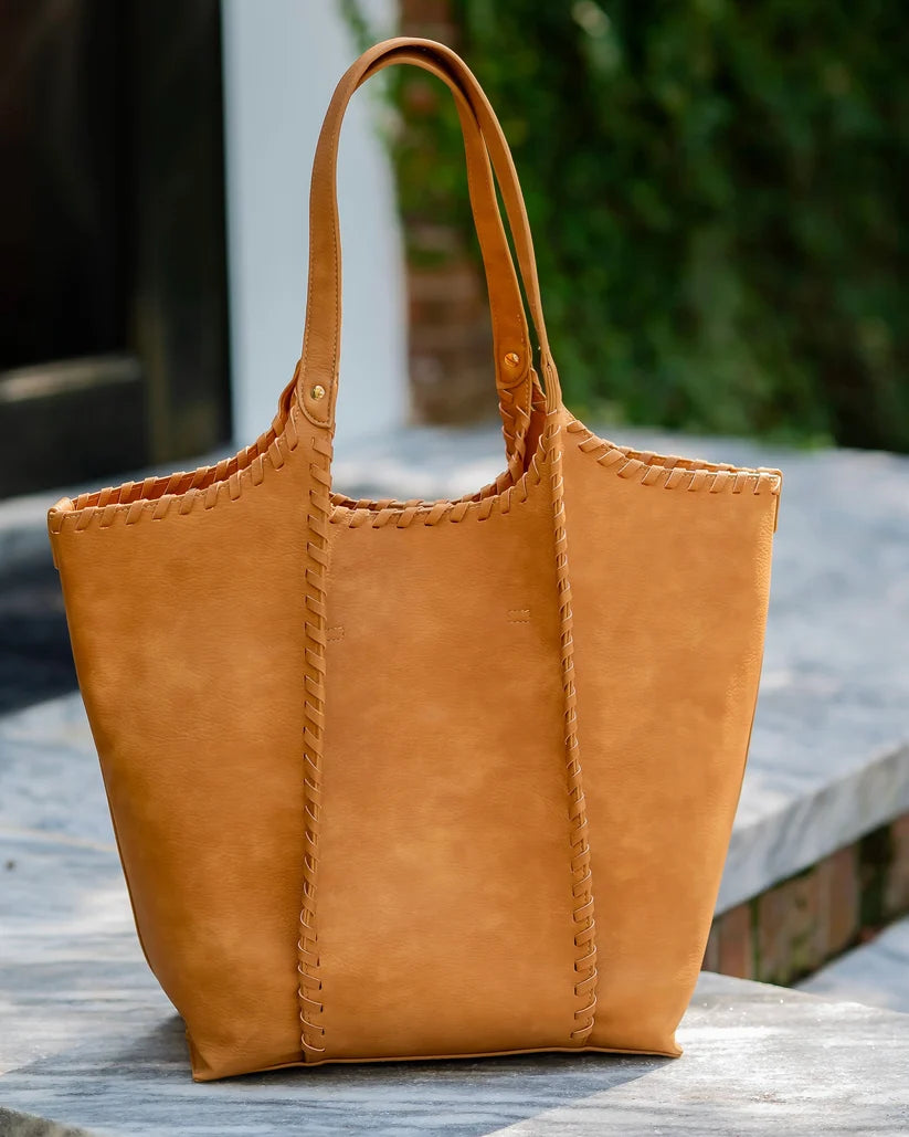 MUSTARD EMORY WHIPSTITCH TOTE BAG