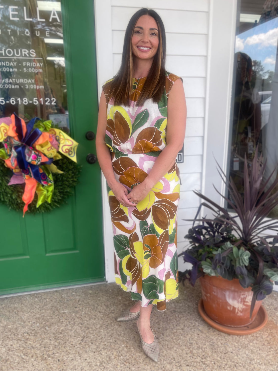 FLORAL PRINT BIAS MIDI SKIRT