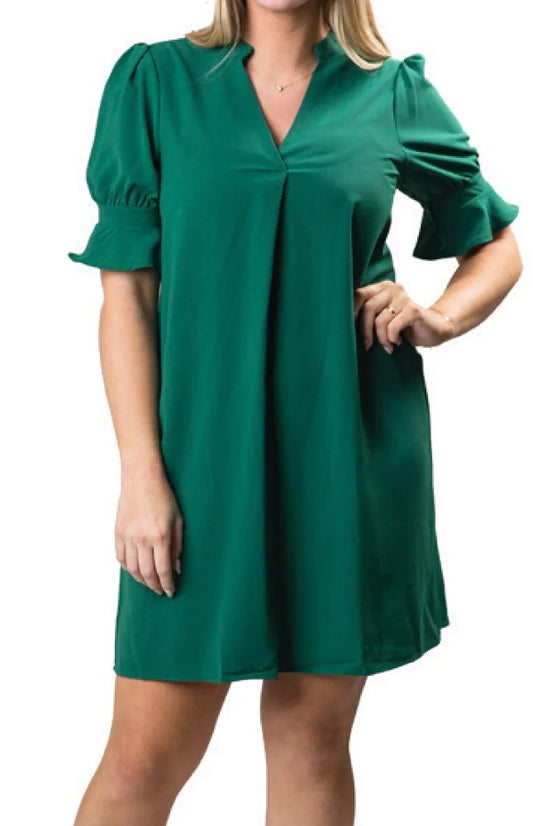 EMERALD GREEN TERRY DRESS