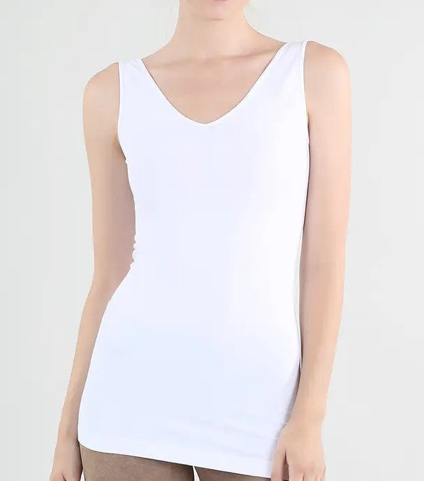 WHITE REVERSIBLE TANK TOP