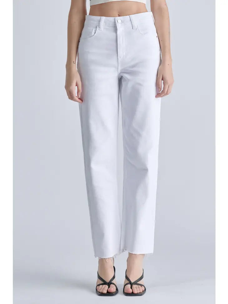 WHITE HIGH RISE STRAIGHT JEAN