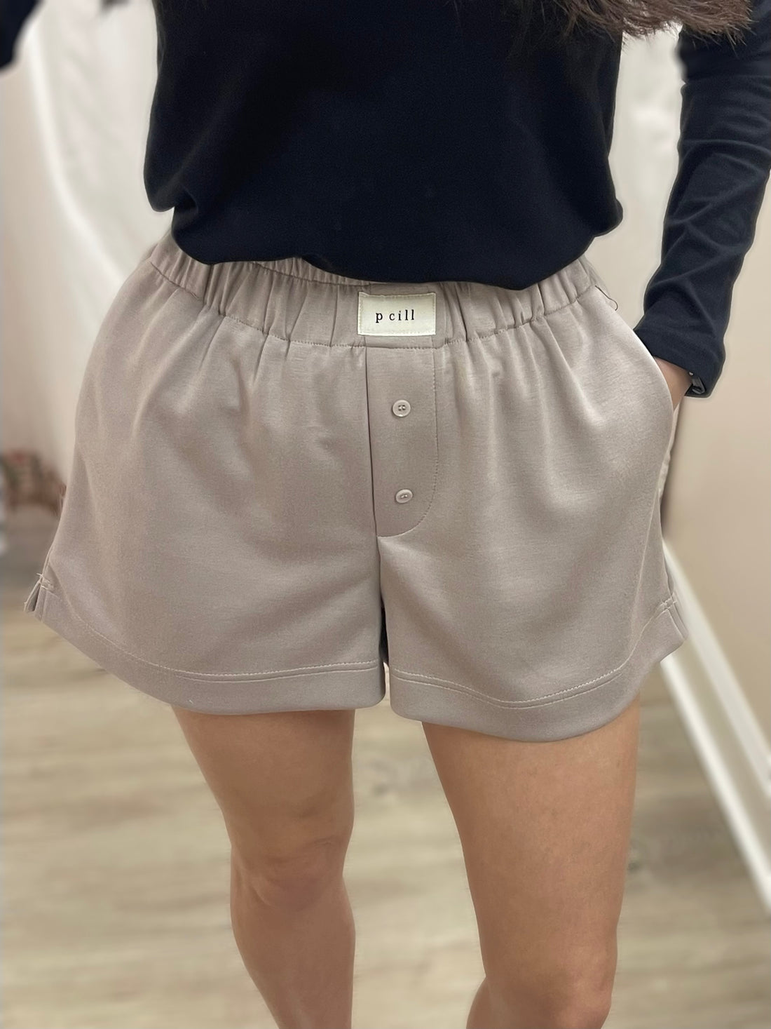 TAUPE PCILL BUTTER MODAL BOXER SHORTS