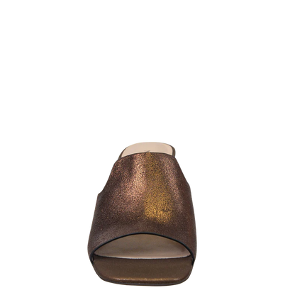 BRONZE AUSTERE HEELED SANDALS