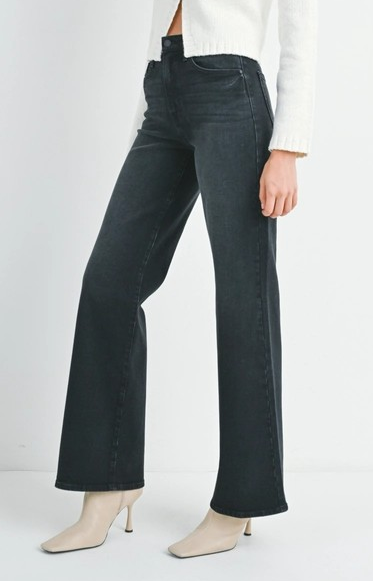WASHED BLACK PALAZZO JEAN